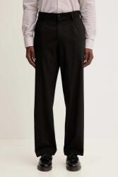 HUGO BOSS gyapjú nadrág fekete, egyenes, 50549484 - fekete 52