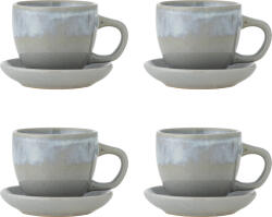 Bloomingville Set cești cu farfurioare Brenta, 185 ml, albastre, 4 buc (82072417)