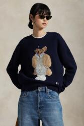 Ralph Lauren gyapjú pulóver sötétkék, 211972139 - sötétkék M