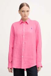 Ralph Lauren len ing galléros, rózsaszín, regular, 211970731 - rózsaszín XL