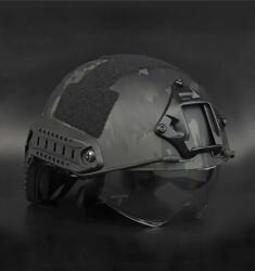 DRAGOWA Tactical Tactical Helmet Fast MH szemüveggel Charger, CP fekete