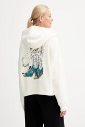 Levi's pamut melegítőfelső bézs, nyomott mintás, kapucnis, A9414 - bézs XS