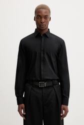 HUGO BOSS pamut ing galléros, fekete, slim, 50549775 - fekete 46
