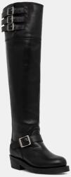 Ralph Lauren bőr csizma Biker Boot fekete, lapos talpú, 818973063001 - fekete Női 38
