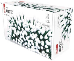 EMOS LED karácsonyi fényfüzér, cseresznye - golyók, 48 m, kültéri és beltéri, hideg fehér, időzítő D5AC05 (D5AC05)