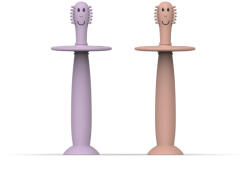 Matchstick Monkey tanuló baba fogkefe - Púderrózsaszín és pasztell lila (MM-TT-S-003)