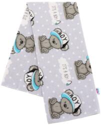 Flanel mintás textilpelenka - Szürke/kék It’s a boy macis