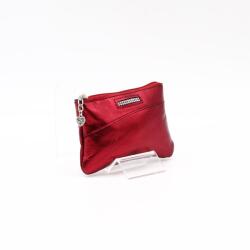 Amnisu metál bordó ívelt egy cipzáras köves bőr kulcstartó d5006