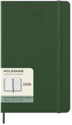 Moleskine Határidőnapló 2026 12 hónap, Heti, kemény borító, MIRTUSZ ZÖLD (L) (7540156012)