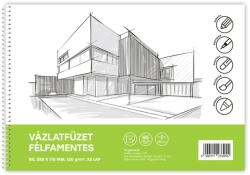 BLUERING Vázlatfüzet félfamentes B/5 120g (60425) - cartridge