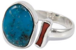 Ékszershop Türkiz és korall köves ezüst gyűrű (2178307)