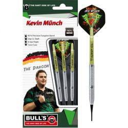BULL'S Darts Dart szett Bull's Kevin Münch Champion soft G2 soft 18gr 90% gravírozott