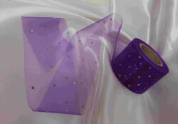  Organza szalag lila, pöttyös (3, 8 cm * 10 m)