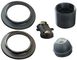 Gao 0718H Foglalat E27, csillárfoglalat 2db gyűrűvel, fekete (0718H)