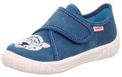 Superfit fiú papucs BILL Blue 1-800278-8090 | gyerek beltéri cipő tépőzárral | rugalmas talpú, boltozat nélküli vászonpapucs - 27 méret