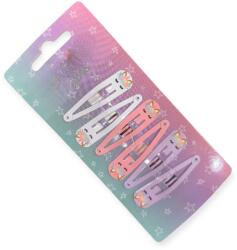  Egyszarvús fém hajcsat szett gyerekeknek - rózsaszín, fehér, lila (6 db) (1239611)