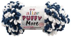 alize Puffy MORE 6557 - kék, fehér (kétoldalas kötésminta) (83570)