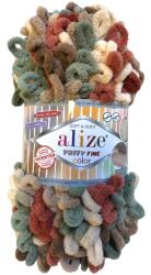 alize Puffy Fine Color 6039 - oliva, tégla, krém (kötés) (098)