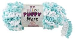 alize Puffy MORE 6269 - menta, fehér (kétoldalas kötésminta) (8363)