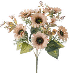Valex Decor Napraforgó selyemvirág csokor, magasság: 42cm, virágfej átmérő: 9cm - Pezsgő színű (AF129-01)