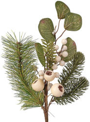 Valex Decor Téli ág fenyővel, levelekkel és bogyókkal, 37cm magas (AF123-01)