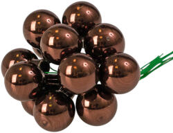 Valex Decor Üveggömb pick, fényes csokoládébarna, 2cm-es, 12 db-os köteg (GP-S93)