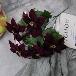 Valex Decor Mikulásvirág csokor, 36cm magas - Bordó (AF192-02)