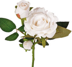 Valex Decor Bársonyos selyemvirág rózsa ág, magasság: 36cm - Ekrü (AF138-01)