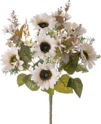 Valex Decor Napraforgó selyemvirág csokor, magasság: 42cm, virágfej átmérő: 9cm - Fehér (AF129-05)