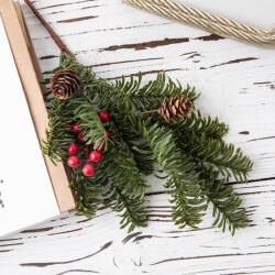 Valex Decor Tobozos bogyós fenyőág, 38cm magas - Zöld (AF196-01)