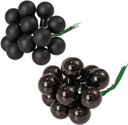 Valex Decor Üveggömb pick, 2cm-es, 12 köteges mix doboz - Fekete (GP-MX96)