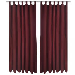 VidaXL Draperii micro-satin cu bride, 140 x 245 cm, bordo, 2 buc (130364)