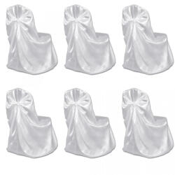 VidaXL Set 6 huse scaune pentru evenimente, Alb (241184)