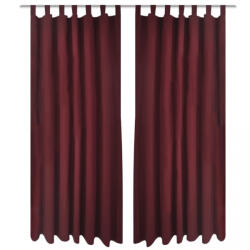 VidaXL Draperii micro-satin cu bride, 140 x 175 cm, bordo, 2 buc (130362) - izocor
