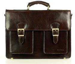 Mazzini Business MARCO MAZZINI Elegáns, kézzel készített aktatáska | sötétbarna