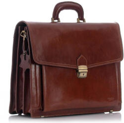 Mazzini Business MARCO MAZZINI Férfi bőr aktatáska LORENZ | Barna