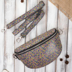 Paolo Peruzzi női virágmintás bőr deréktáska | színes