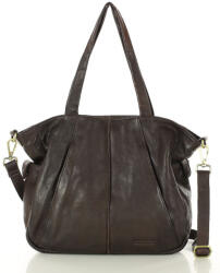Marco Mazzini Puha bőr shopper táska | sötétbarna - top-brands - 47 421 Ft