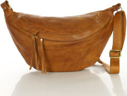 Marco Mazzini Handmade MARCO MAZZINI nagy félhold bőr válltáska | camel