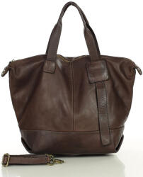 Marco Mazzini Nagyméretű shopper puha olasz bőrből | barna