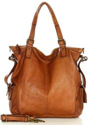 Marco Mazzini Handmade MARCO MAZZINI Bőr shopper kézitáska | camel