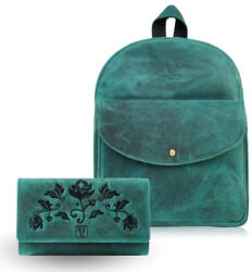 Paolo Peruzzi Női bőr hátizsák és pénztárca ZUP-114-GR | zöld