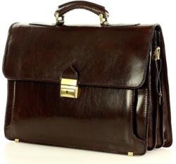 Mazzini Business MARCO MAZZINI Bőr aktatáska Roberto | sötétbarna