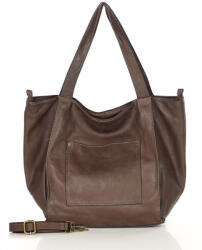 Marco Mazzini Bőr shopper táska | barna - top-brands - 60 682 Ft