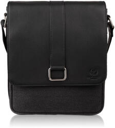 Paolo Peruzzi Férfi szett - pénztárca és bőr válltáska | fekete