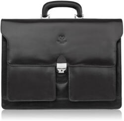 Paolo Peruzzi Férfi bőr aktatáska dokumentumok és notebook számára T-122-BL | fekete