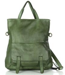 Marco Mazzini Handmade MARCO MAZZINI Bőr kézitáska és hátizsák első zsebbel | zöld