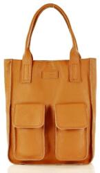 MAZZINI Bőr shopper kézitáska | teve