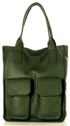 MAZZINI Bőr shopper kézitáska | zöld