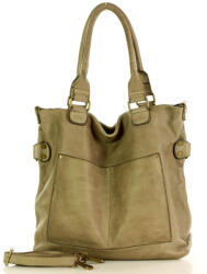 Marco Mazzini Női bőr shopper táska | bézs taupe